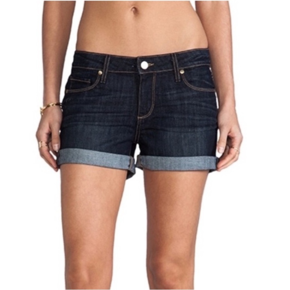 Paige Jimmy Jimmy Cuffed Denim Shorts 25 Blue Juliana